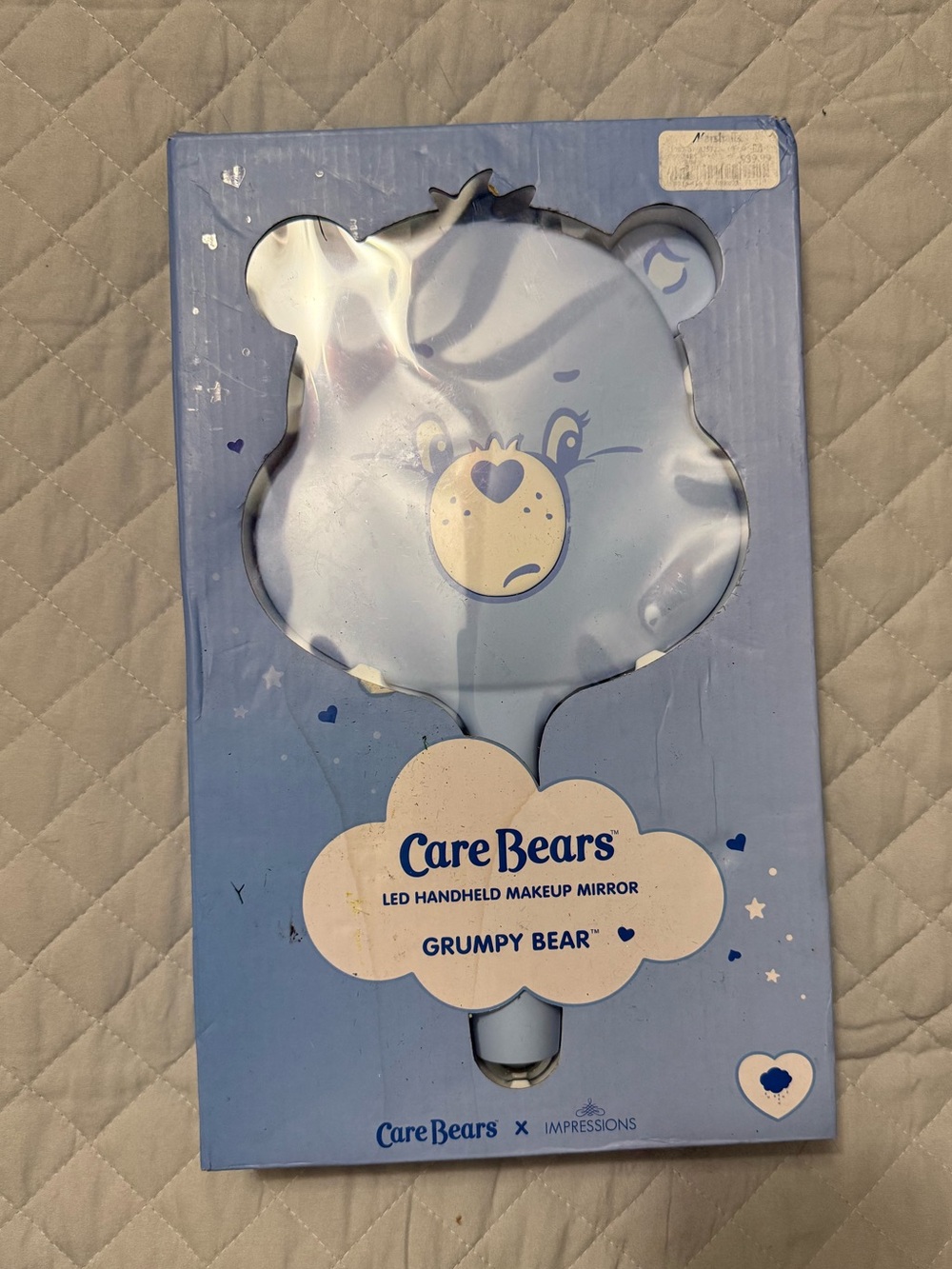 NEW Care Bears Grumpy Bear Blue LED Handheld Makeup Mirror